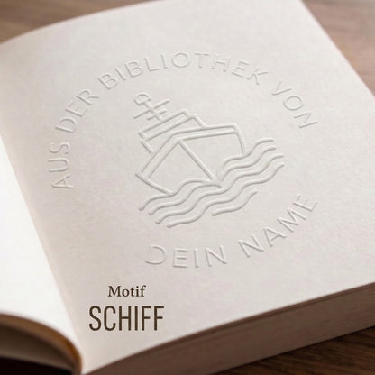 Personalisierter Prägestempel für Bücher