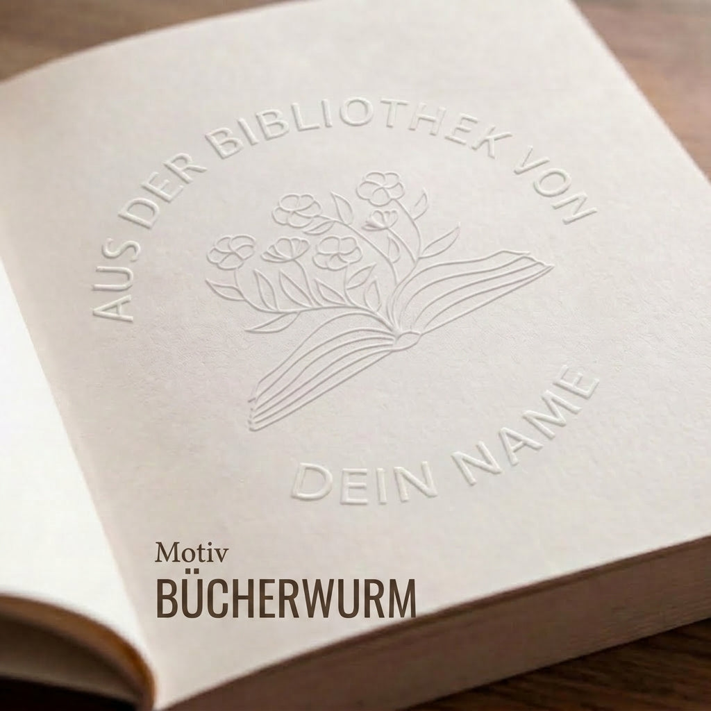 Personalisierter Prägestempel für Bücher